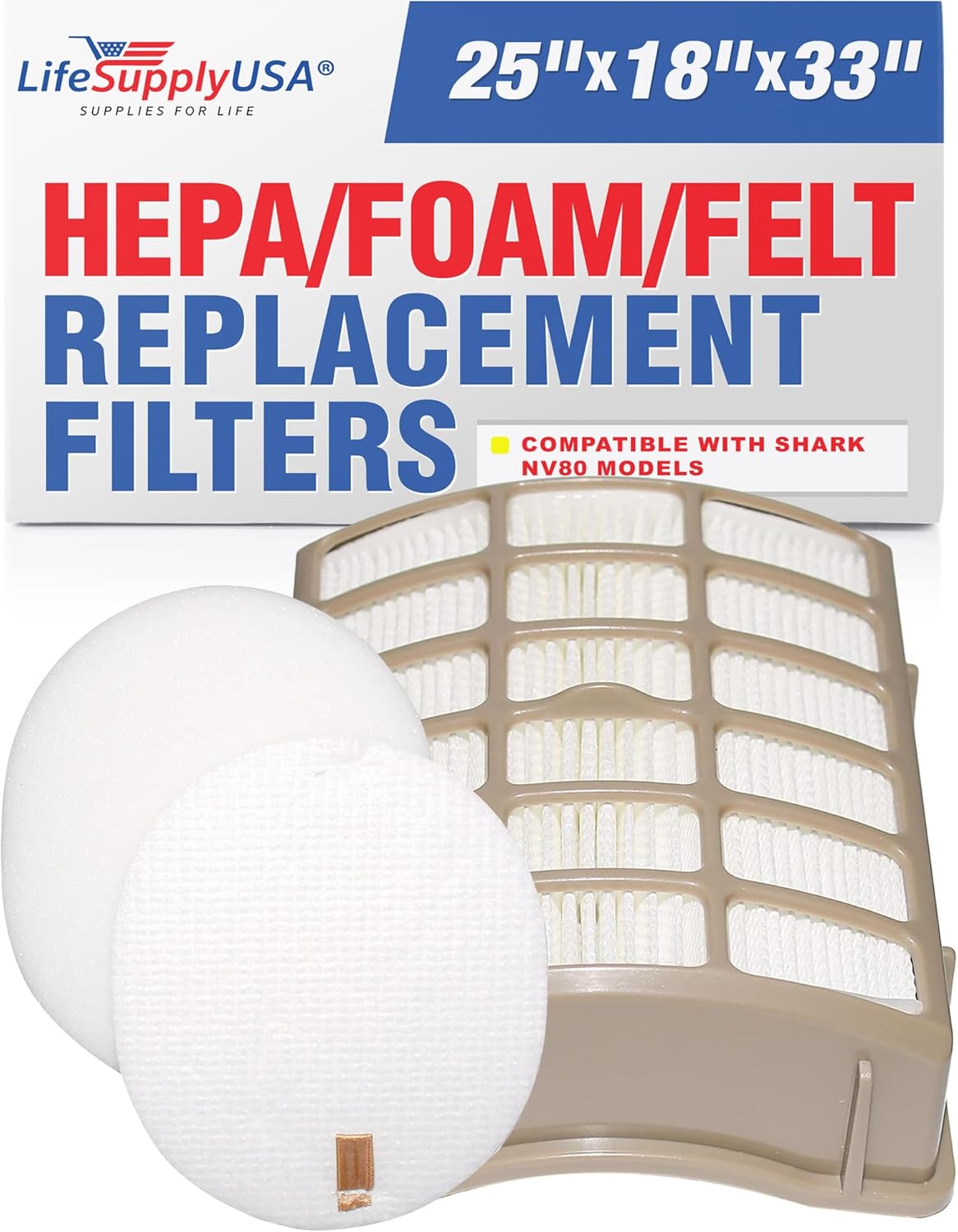 Vacuum Filters Compatible with Shark Navigator Lift-Away Upright Vacuum Cleaners, Part XFF350 (1-Pack)