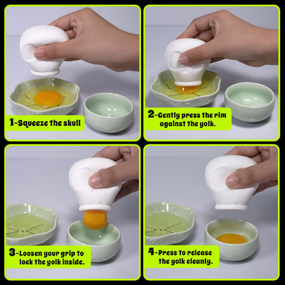 Skeleton Egg Yolk Separator Silicone Egg Separator For Raw Eggs Cute Kitchen Accessories Cool Kitchen Gadgets Baking Supplies For Home Bakers Gothic Home Decor