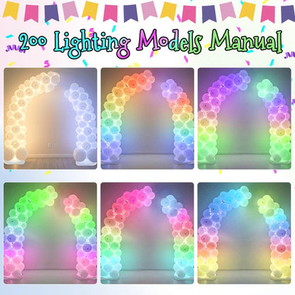 AerWo Lighted Balloon Arch Kit 8.2FT & 6FT, Free Bending Top Half Balloon Arch Stand with Base, Floor Frame for Wedding Birthday Party Baby Shower Yard Lawn Home Christmas Decorations
