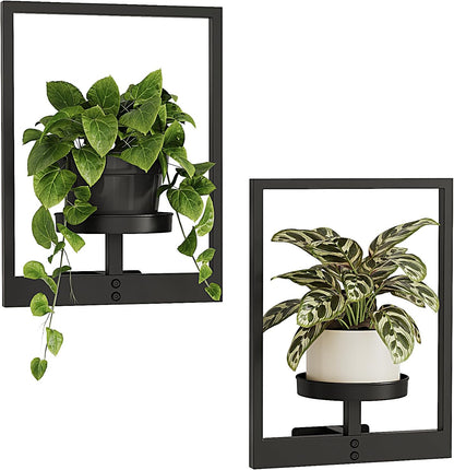 2 Pack Bamworld Plant Stand Indoor Wall Decor Metal Plant Hanger Indoor Hanging Plant Holder Wall-Mounted Planters