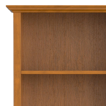 SIMPLIHOME Amherst Bookcase - 70 inch Tall 5-Shelf Solid Wood Bookshelf in Light Golden Brown, Transitional Storage for Living Room, Study Room or Office with Adjustable Shelves and Tapered Legs
