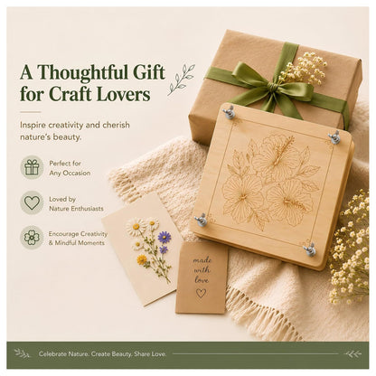 MeRGBWLife Flower Press - 11"x11" Wooden 10 Layer Flower Press Kit for Crafts Pressed Flowers & Plant Press, Scrapbooking, Bookmark Making, Wedding Bouquet Preservation, Dried Flowers