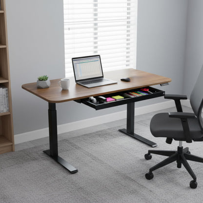 Perfect POSTURE Max Under Desk Storage Drawer – Large Desk Drawer with Lock for Regular & Sit-Stand Standing Desks, Gray (13" x 26.5")