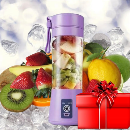 Portable Blender for Shakes and Smoothies, 380Ml 25 Watts with 6 Blades, USB Rechargeable Handheld Blender Purple