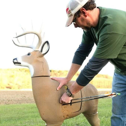 Field Logic GlenDel Full-Rut Buck 3D Archery Target with Replaceable Insert Core, GlenDel Full-Rut Buck w/4-sided insert, brown