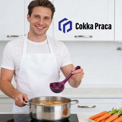 8 PCS Pakkwood Left-Handed Kitchen Utensil Set | Kitchen Cooking Utensil Set with Soup Ladle | Pakkawood Utensils | Non-Stick Wooden Spoons for Cooking | Byzantium