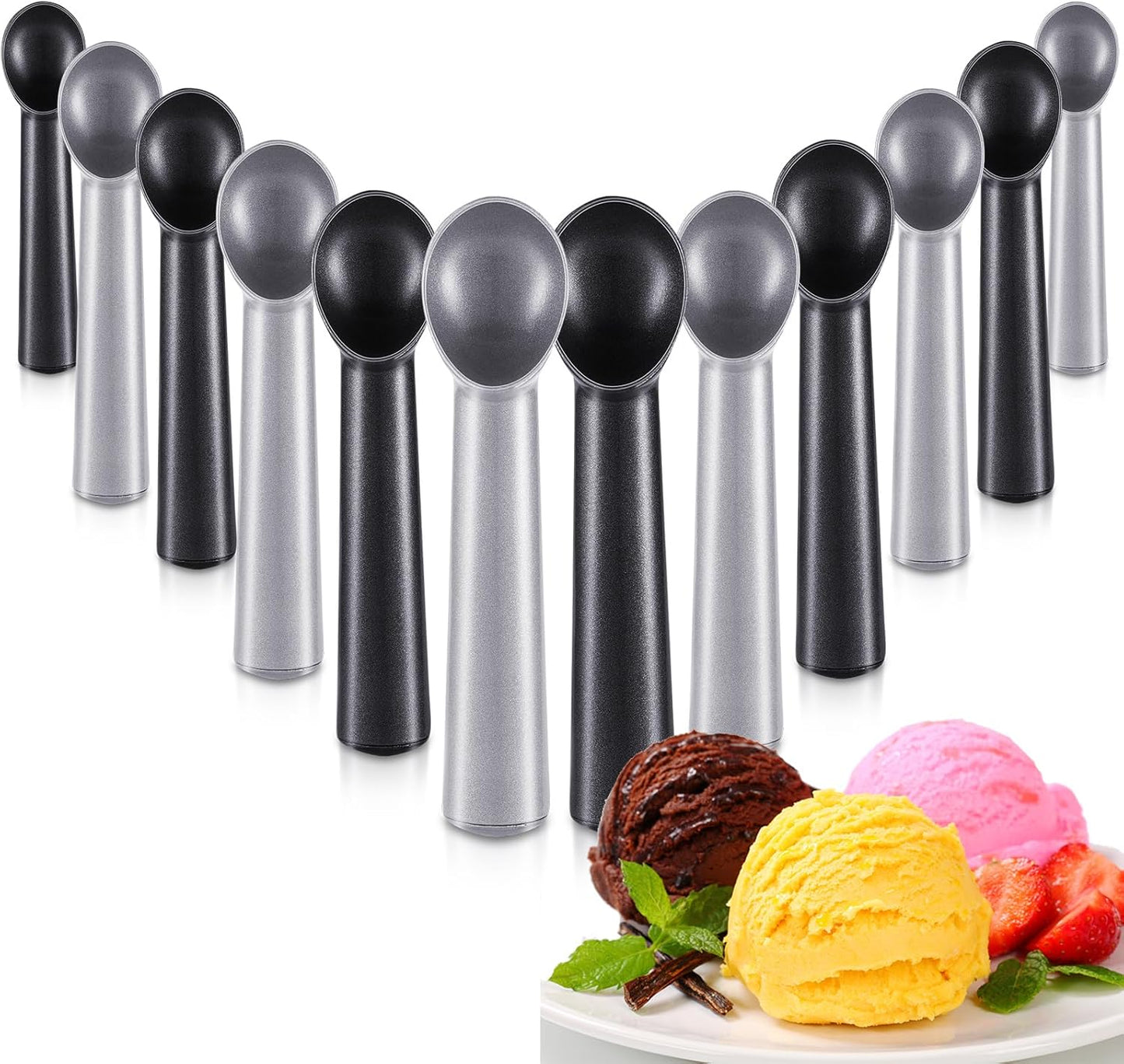 12 7 Inch Frozen Gejoy Pcs Ice Cream Scoop Nonstick Anti Freeze Ice Cream Scooper Aluminum Design Dessert Spoon
