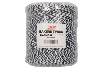 JAM PAPER Twine - Black & White Baker's Twine - 500 Yards - Sold Individually