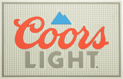 Coors Light Bar Mat 18x12 inches, Non-Slip Rubber Backing for Home Bar, Coffee Maker, and Pet Bowl