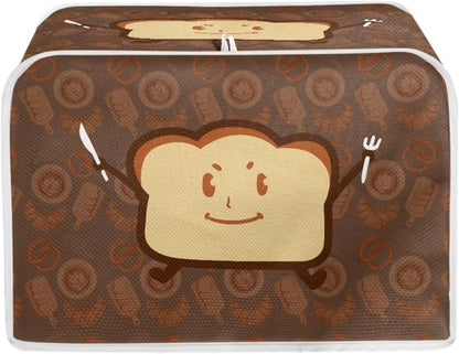 Cartoon Toast Toaster Cover, Pink Kitchen Broiler Organizer Bag with Top Handle, Water Proof, Dust & Fingerprint