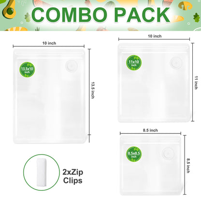 FIRAWER Reusable Vacuum Sealer Bags - BPA-Free, Leakproof Food Storage Bags for Sous Vide, Freezer & Meal Prep | Compatible with Most Vacuum Sealers (8.5 * 8.5in Bags 12Pcs)