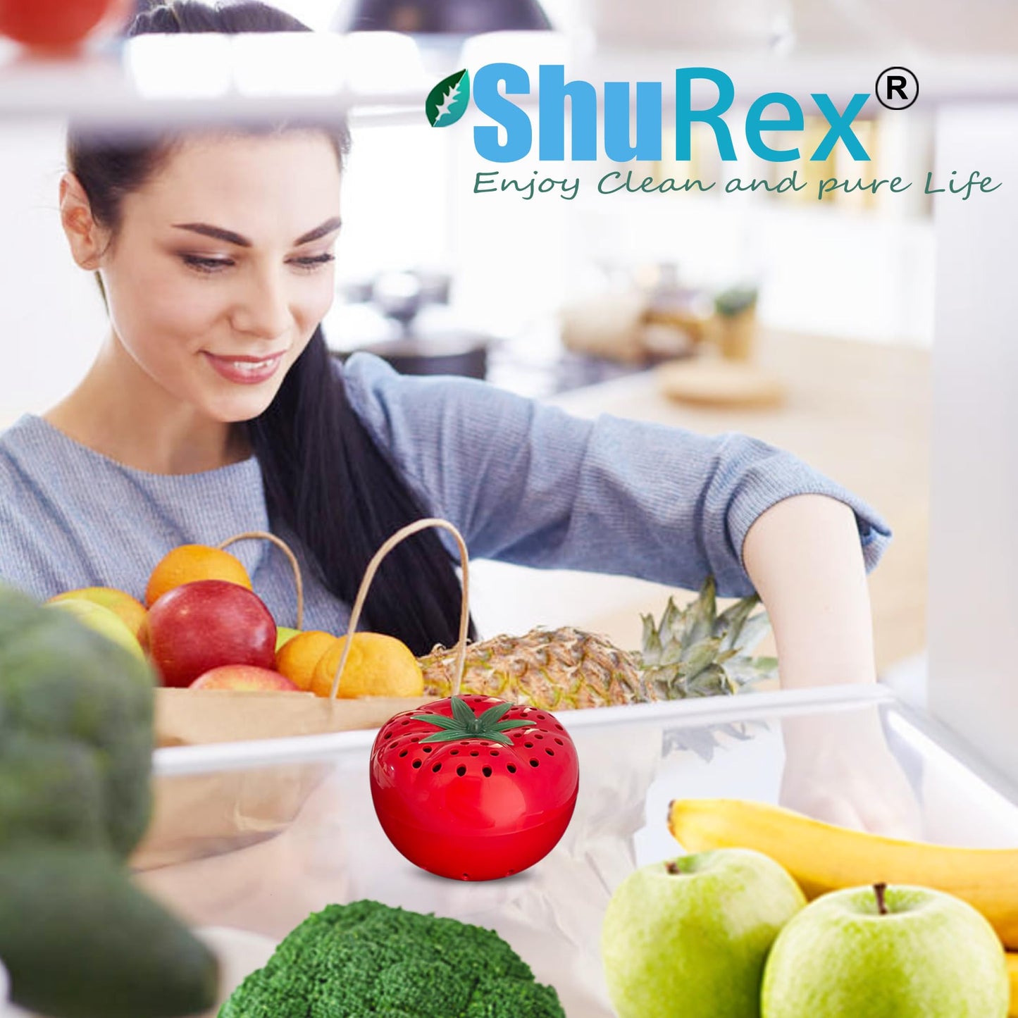 ShuRex Produce Freshness Preserver Saver Kit- Keep Fruits and Vegetables Fresh Longer, Ethylene Gas and Odor Absorber in Refrigerator (2 Saver Balls+8 Refill Sachets)