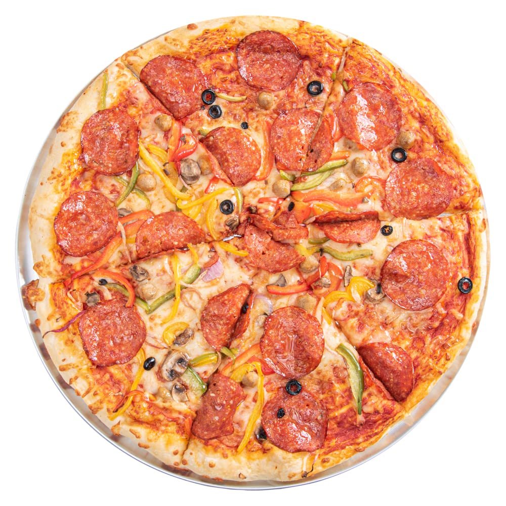 Restaurantware Met Lux 18 Inch Commercial Pizza Pan 1 Coupe Style Pizza Cooking Tray - Heavy-Duty 18-Gauge Aluminum Round Baking Tray Oven-Baking For Pizzas & More