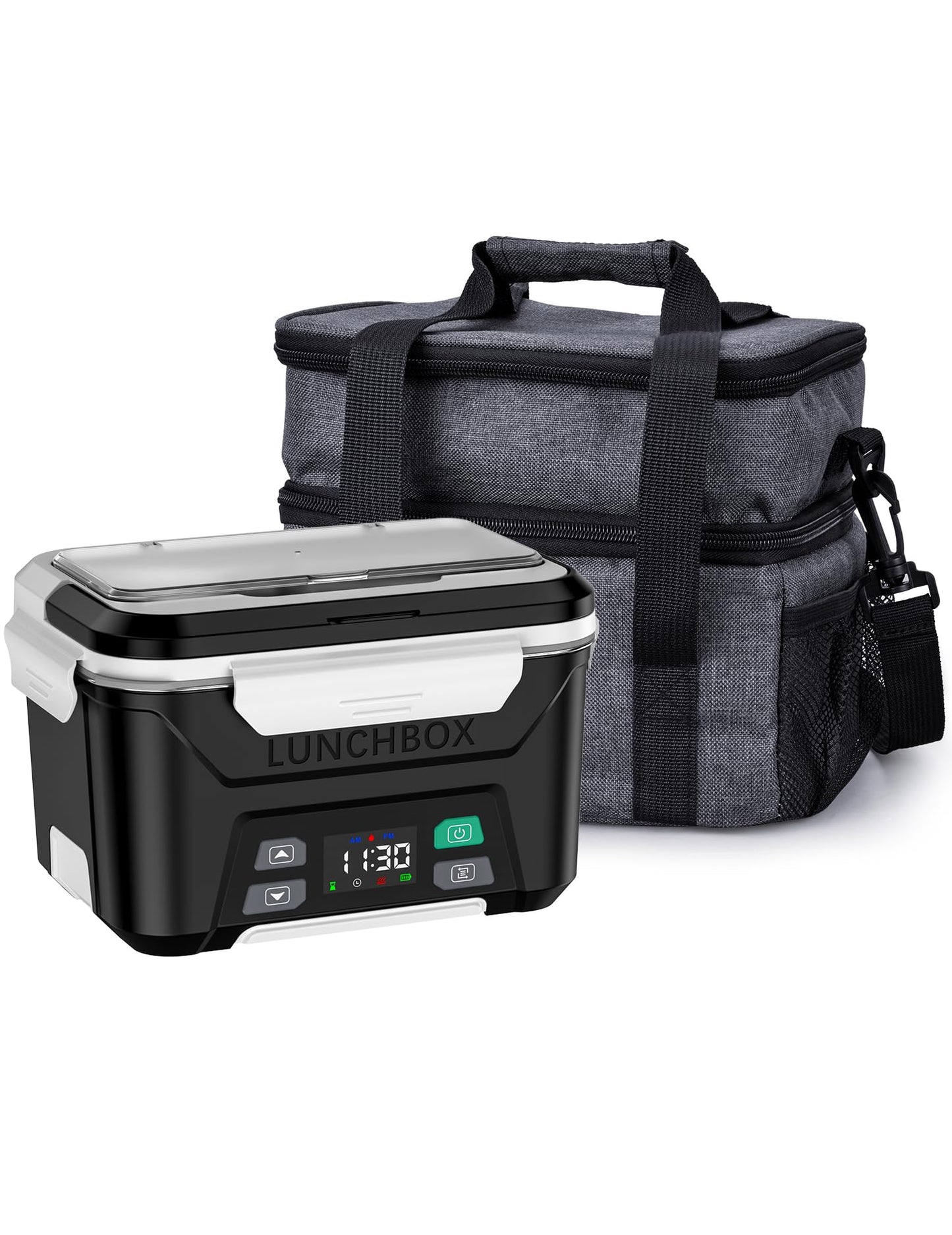 EAST OAK Cordless Electric Lunch Box for Adults, Heated Lunch Box Battery Powered with Automatic Heating, 5.5 Cups Portable Food Warmer with Insulated Carry Bag