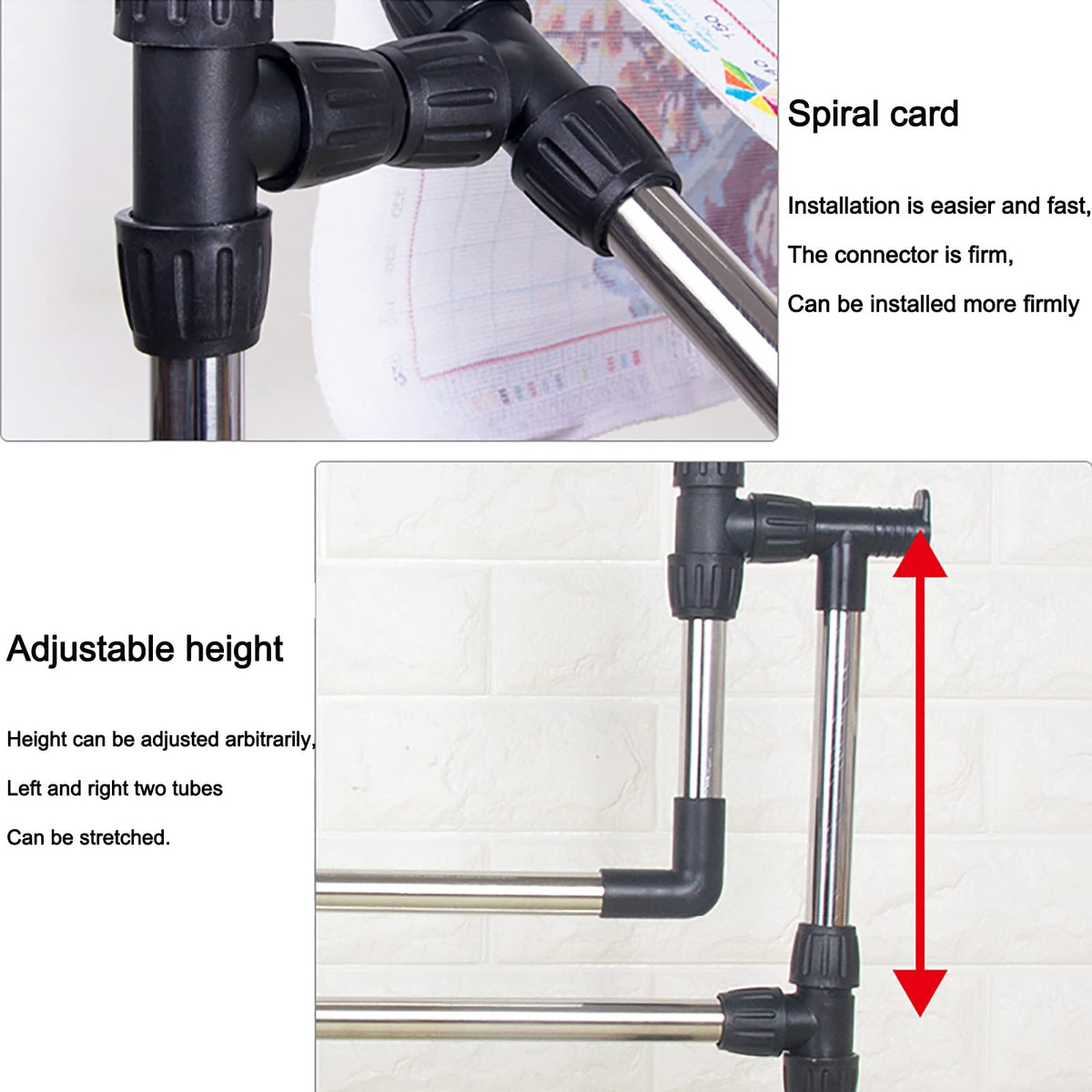 Adjustable Embroidery Stand - Needlework Floor Frame for Cross Stitch Craft, Height Adjustable Lap Table for Art & Sewing Holder, Standing Embroidery Tool for Increa