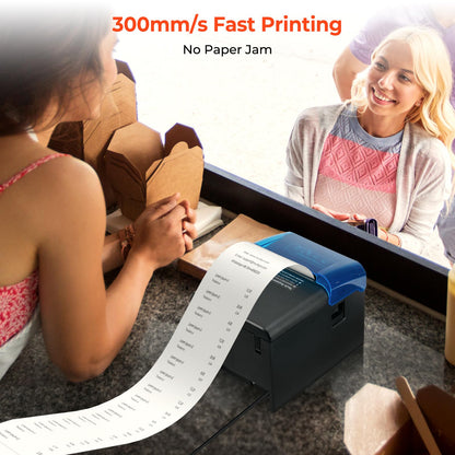 MUNBYN WiFi Receipt Printer with USB Port, 80mm POS Printer Works with Mac Windows Chromebook Linux Cash Drawer, ESC/POS (P047 WiFi), Do Not Support Square Paypal Zettle Shopify Kyte Bluetooth