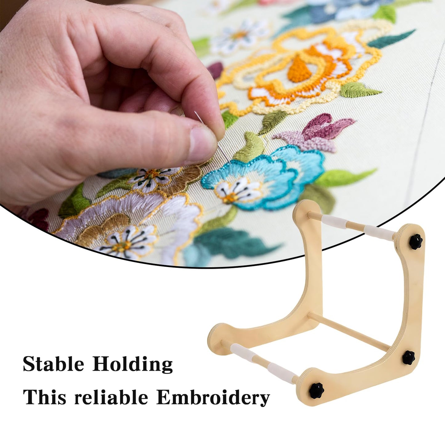 Adjustable Embroidery Stand,Needlepoint Stand,Embroidery Holder Stands with 2 Size Rods (11.8" & 15.7") ,Perfect Cross Stitch Stand for Sewing,Needlepoint,and Quilting Projects