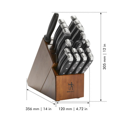 HENCKELS Statement Razor-Sharp 20-Piece Knife Set, Chef, Bread, German Engineered Knife Informed by over 100 Years of Mastery, Brown Block