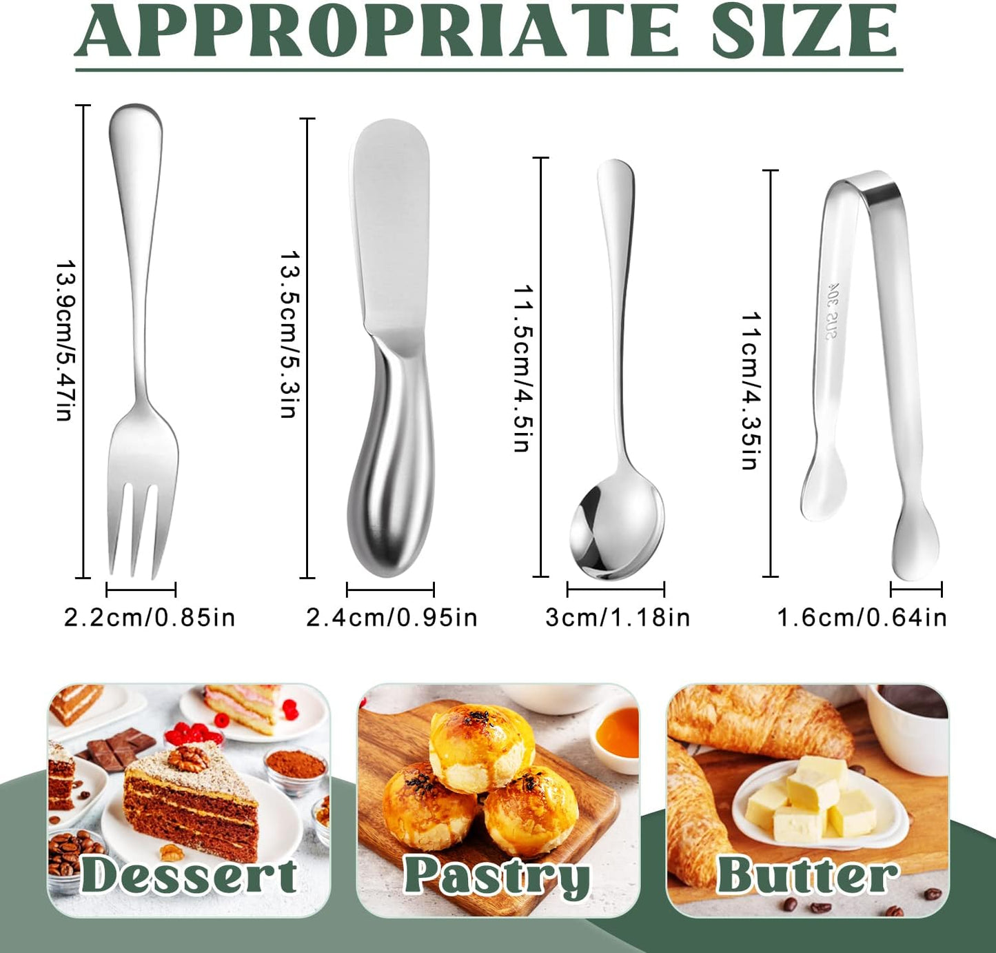 Cheese Butter Spreader Knives Set, 16 Pieces Stainless Steel Multipurpose Butter Knives, Slicer, Tongs, Forks