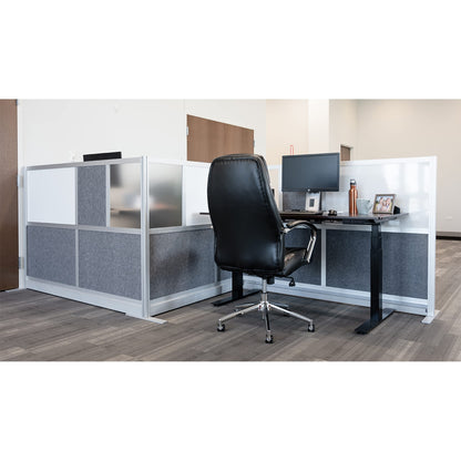 Workflow Modular Wall | Room Divider with Whiteboard, Sound Dampening, & Frosted Acrylic Panels | Expandable Office Partition for Privacy & Stability (53" x 48")