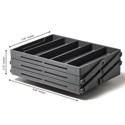 Ontel Smart Drawer Organizer - Multi-level Jewelry Holder, Cosmetics Organizer, or Office Drawer Organizer with Adjustable Dividers for Organization and Storage, Fits Drawers 9.5"W x 7.5"L x 2.75"D