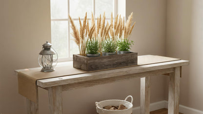 Rustic Revival | Decorative Barnwood Box – Authentic Rustic Weathered Wood Box for Table Decoration, Weddings, Parties & Farmhouse Home Decor – Real Wood Centerpiece Holder (Weathered)