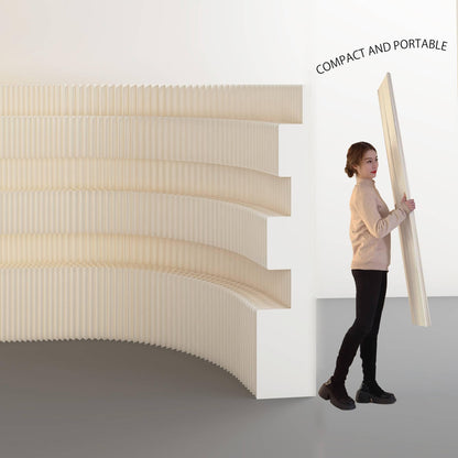 Folding Room Divider – Portable Paper Privacy Screen & Freestanding Wall Partition for Room Separation, Ideal for Home Office, Studio, Exhibition & Indoor Spaces