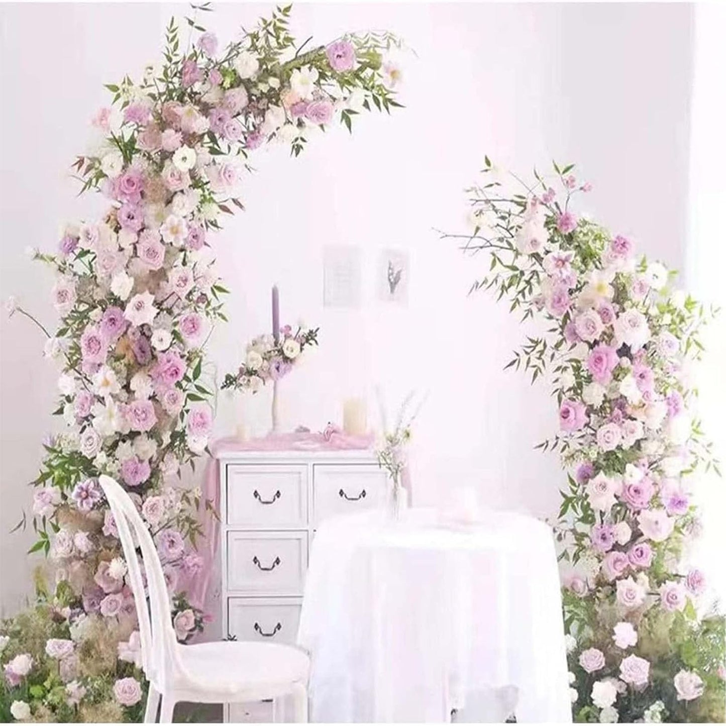 Black Iron Crescent Moon Wedding Arch Stand Set for Weddings and Events Easy Assembly 2 Pieces (Gold)