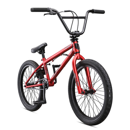 Mongoose Legion L10 Kids Freestyle Sidewalk BMX Bike, Beginner Riders, Boys and Girls, 20-inch Wheels, Hi-Ten Steel Frame, Micro Drive 25x9T BMX Gearing, Red