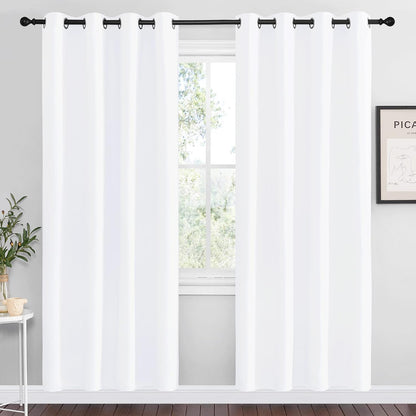 NICETOWN White Room Darkening Draperies - Energy Saving Grommet Top Curtains, 55x78 Inch (Set of 2)