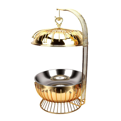 Ymiko 8L Stainless Steel Chafing Dish Hanging Lid Buffet Warmer with 5-Ply for Weddings Banquets Catering Events