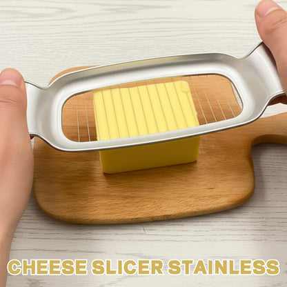 ZHLKHIOP 2-Piece Butter Slicer with Sealed Storage Lid, Cheese Splitter with Stainless Steel Blade, Airtight Container for Refrigerator, Non-Stick Cheese/Chocolate Grater + Stand (Dishwasher Safe)