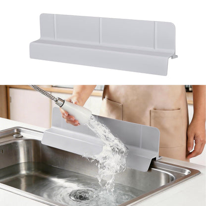 Sink Splash Guard, 18", Non-slip with Suction Cups, Stop Water Splash with High Rim, for Kitchen & Bathroom, Faucet & Countertop Protector, Easy Install, Dishwasher Safe