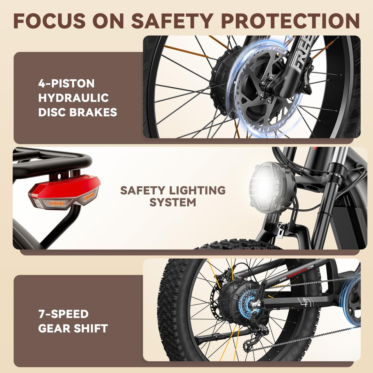 FREESKY 4000W Dual Motor Electric Bike for Adults, 48V 30AH Battery 120Miles Range, 40+MPH AWD Fast E-Bike, 26" Fat Tire Full Suspension Off-Road Mountain E Bike, Black, with Cycling Kits