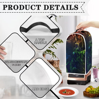 Blender Cover for Kitchen, Marble Print Appliance Organizer Bag, Dust Cover with Top Handle for Stand Mixer