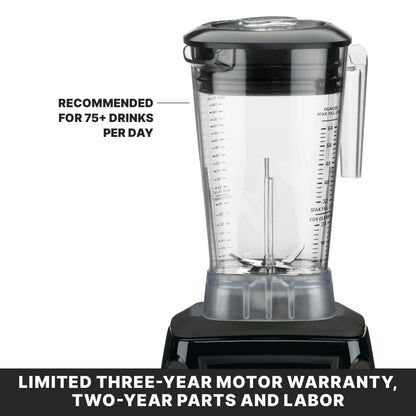 Waring Commercial MX1100XTX 3.5 HP Blender with Electronic Keypad, Pulse Function, 30 SecondCountdown Timer and a 64 oz. BPA Free Container, 120V, 5-15 Phase Plug,Black
