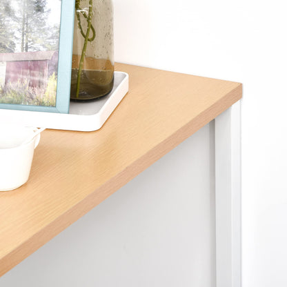 HOMCOM Modern Bar Table Counter Height Dining Table with 3 Storage Shelves for Kitchen, Dining Room, Living Room, White