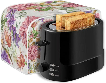 Belidome Hummingbird Pink Flower Toaster Dust Cover, 2 Slice Kitchen Small Appliance Protector for Home Decor