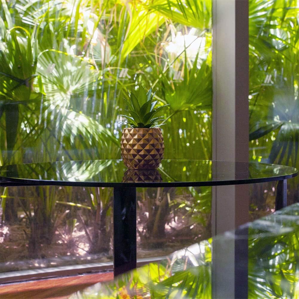 Artificial Succulent Pineapple Room Decor - House Greenery for Hotel, Restaurant, Home Office Kitchen Table (01 Gold)