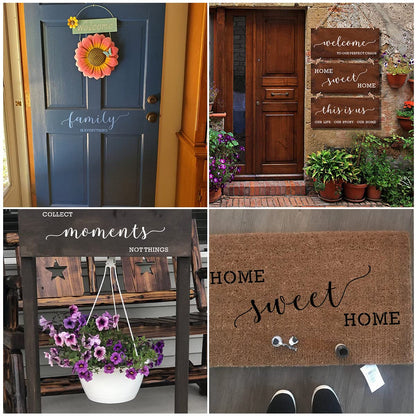 Large Farmhouse Stencils for Painting on Wood - 21 Pack Family Inspirational Words Quotes Saying Sign Stencil Templates, Welcome Home Love and More, Reusable Letter Stencils for Walls and Crafts
