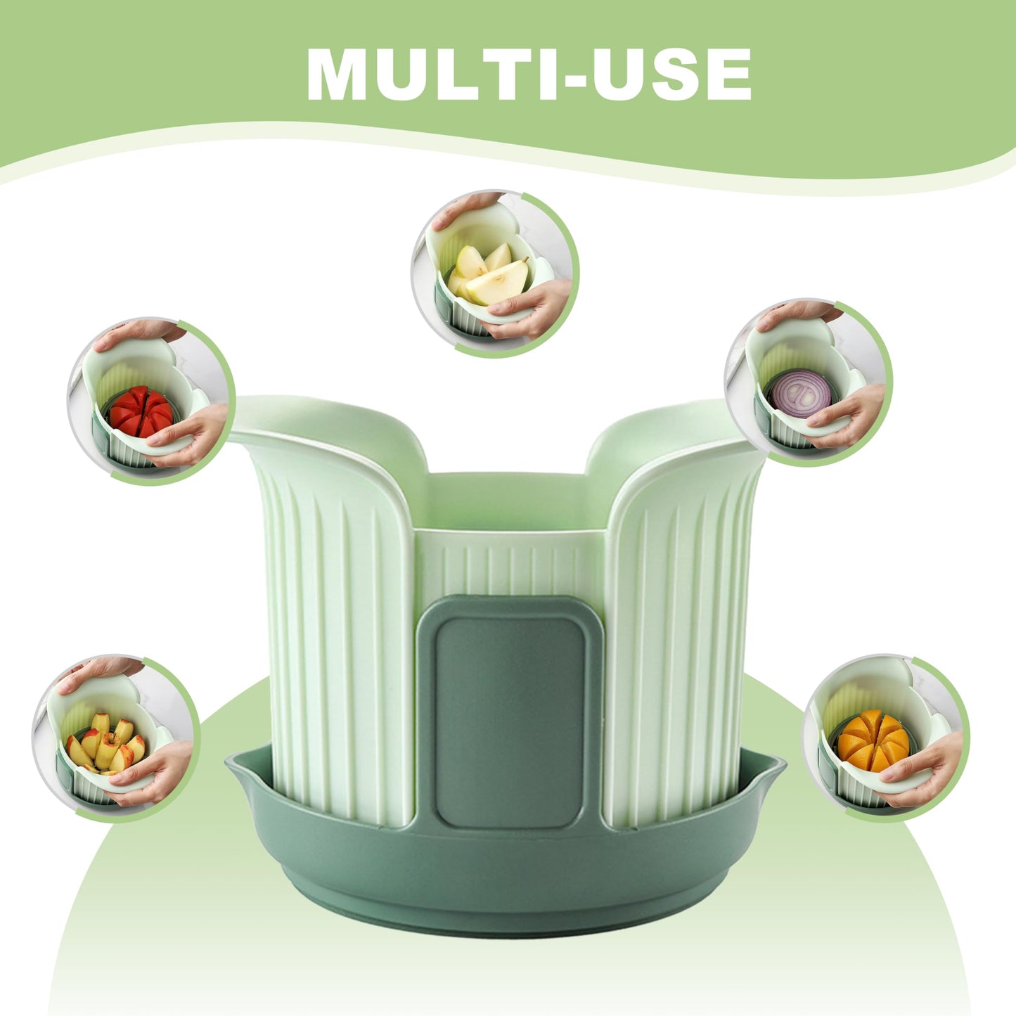 Apple Slicer, Heavy Duty Apple Corer and Slicer with Comfort Handles, 8-Slice Large Apple Slicer for Up to 3.8" Apples, with Extra Tomato & Fruit Cutting Blades