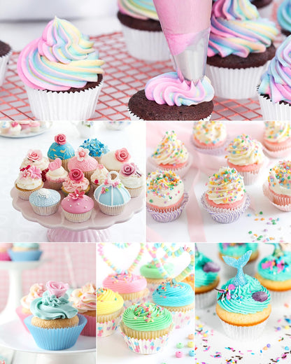 24 Inch Extra Large Piping Bags Disposable, 100 Pieces Icing Bags, Tipless Piping Bags, Thickened Pastry Bags, Non-Slip & Anti-Burst, Frosting Piping Bags for Cakes Cookies Decoration