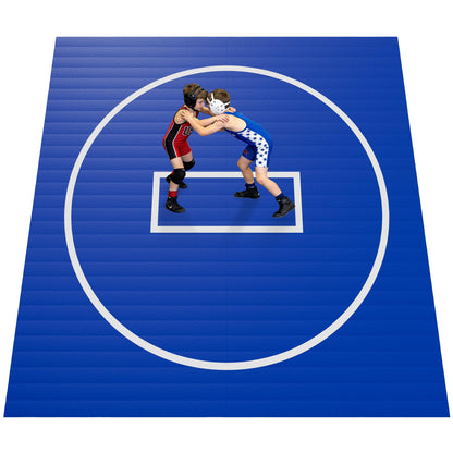 HFPFTS Wrestling Mat for Home, 8’x 8’x 1.25” Wrestling Mat, Safe Wrestling & Play Mat for Kids and Family, Jiu Jitsu, BJJ, MMA, Wrestling Mats, Martial Arts, Tumbling, Easy Clean, Gym Mat, Blue