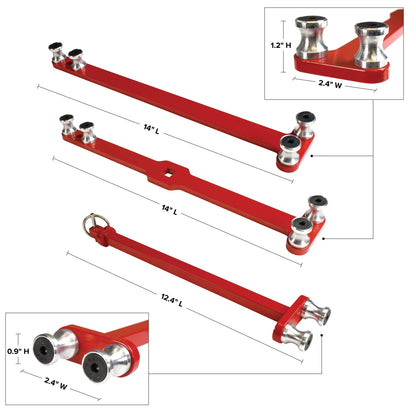 Bulldog Bender Pup Cable Bending Tool 4/0 AWG or smaller, 3-pc. Set: 14" Std. Handle, 14" Pro-Handle and 11" Adapter