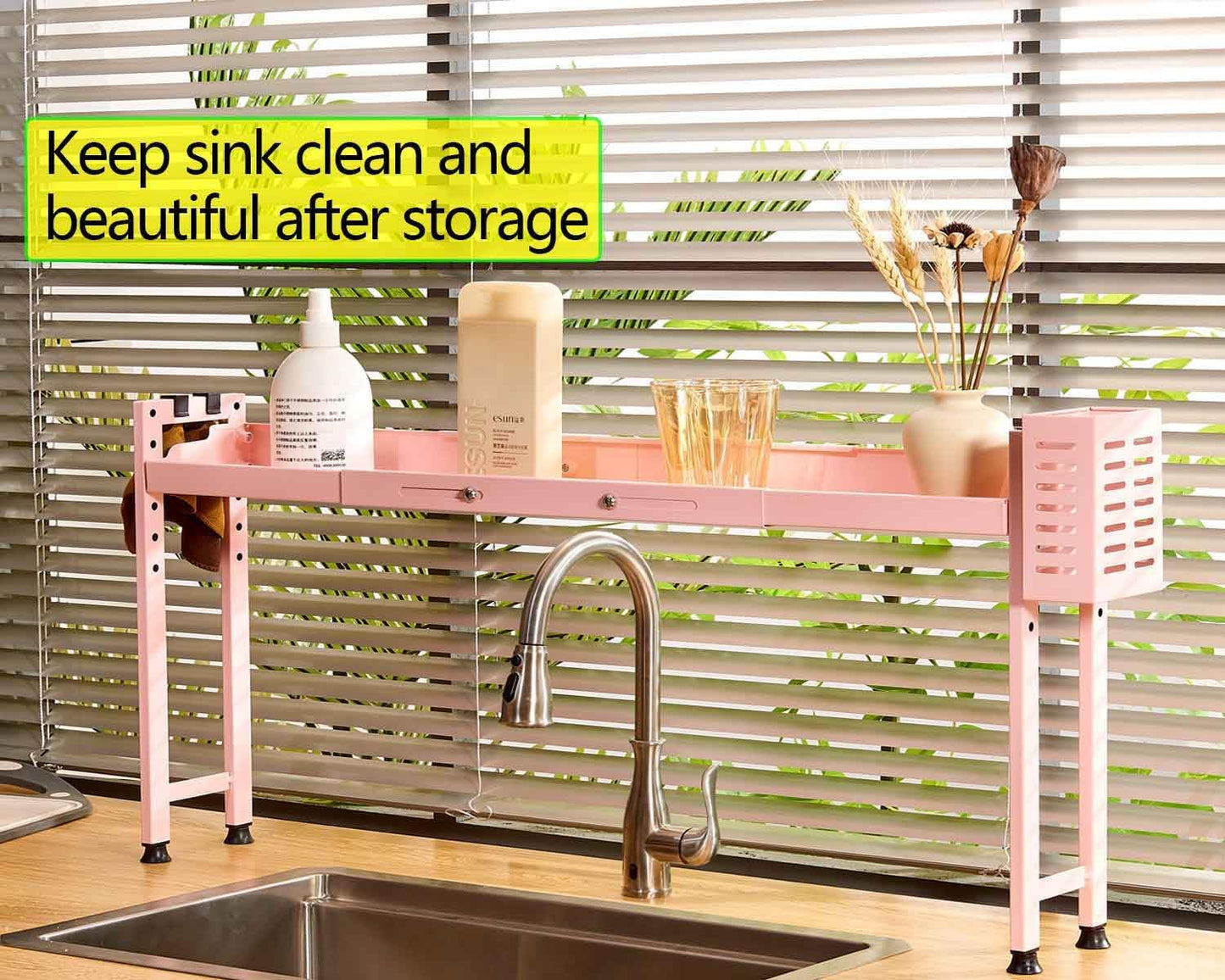 27 32 Inches Countertop Horynar Over Stove Shelf Stove Top Organizer Shelf for Kitchen with Extra Basket and Hooks