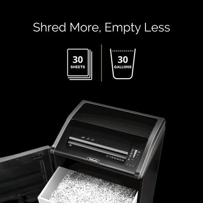 Fellowes Powershred 425Ci 100% Jam Proof Commercial Grade Manual 30-Sheet Cross-Cut Paper Shredder, TAA Compliant (38425), Black
