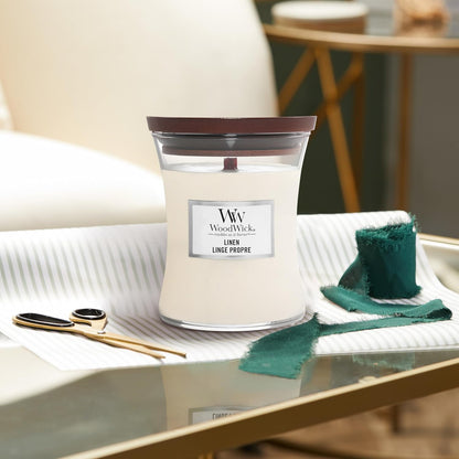 WoodWick Medium Hourglass Candle, Black Cherry - Premium Soy Blend Wax, Pluswick Innovation, Made in USA