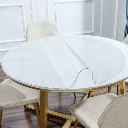 15 Inch 1.5mm NECAUX Round Clear Table Cover Protector, Thick Upgraded Version, Unshrinkable Waterproof Oil Proof