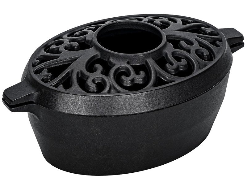 GoCampDirect Wood Stove Steamer - 2.5 Quart Wood Stove Humidifier, Full Porcelain Enamel Coated Cast Iron humidifier for Rust Proof, Matte Black Finish with Lattice Top Black