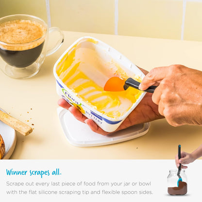 Dreamfarm Mini Supoon Non-Stick Spoon - Sit-Up Silicone Scraping, Cooking, 8" Orange